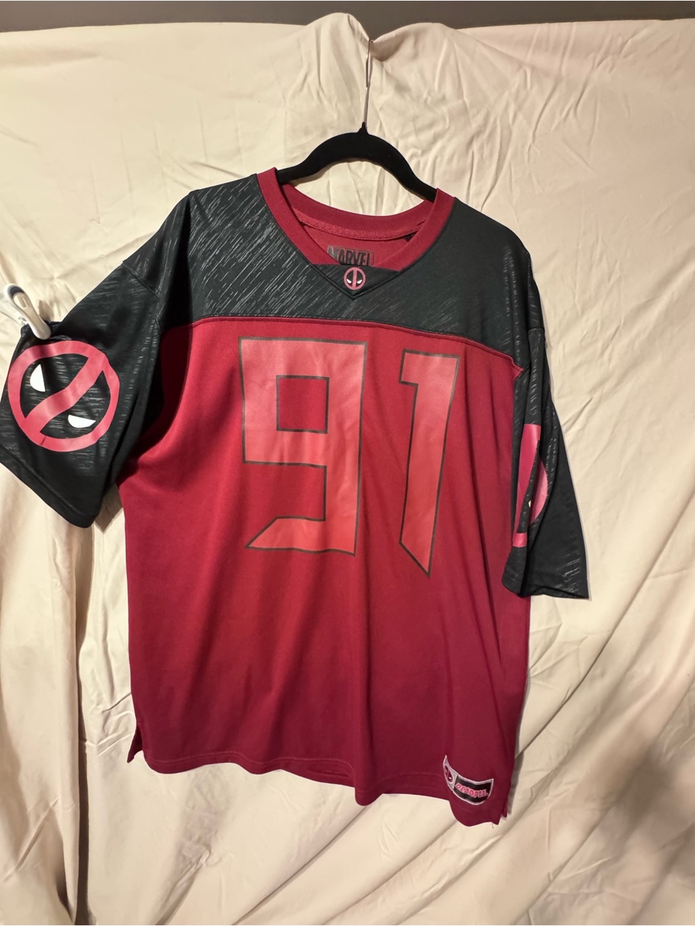 Marvel Deadpool Red Jersey with Black Patch